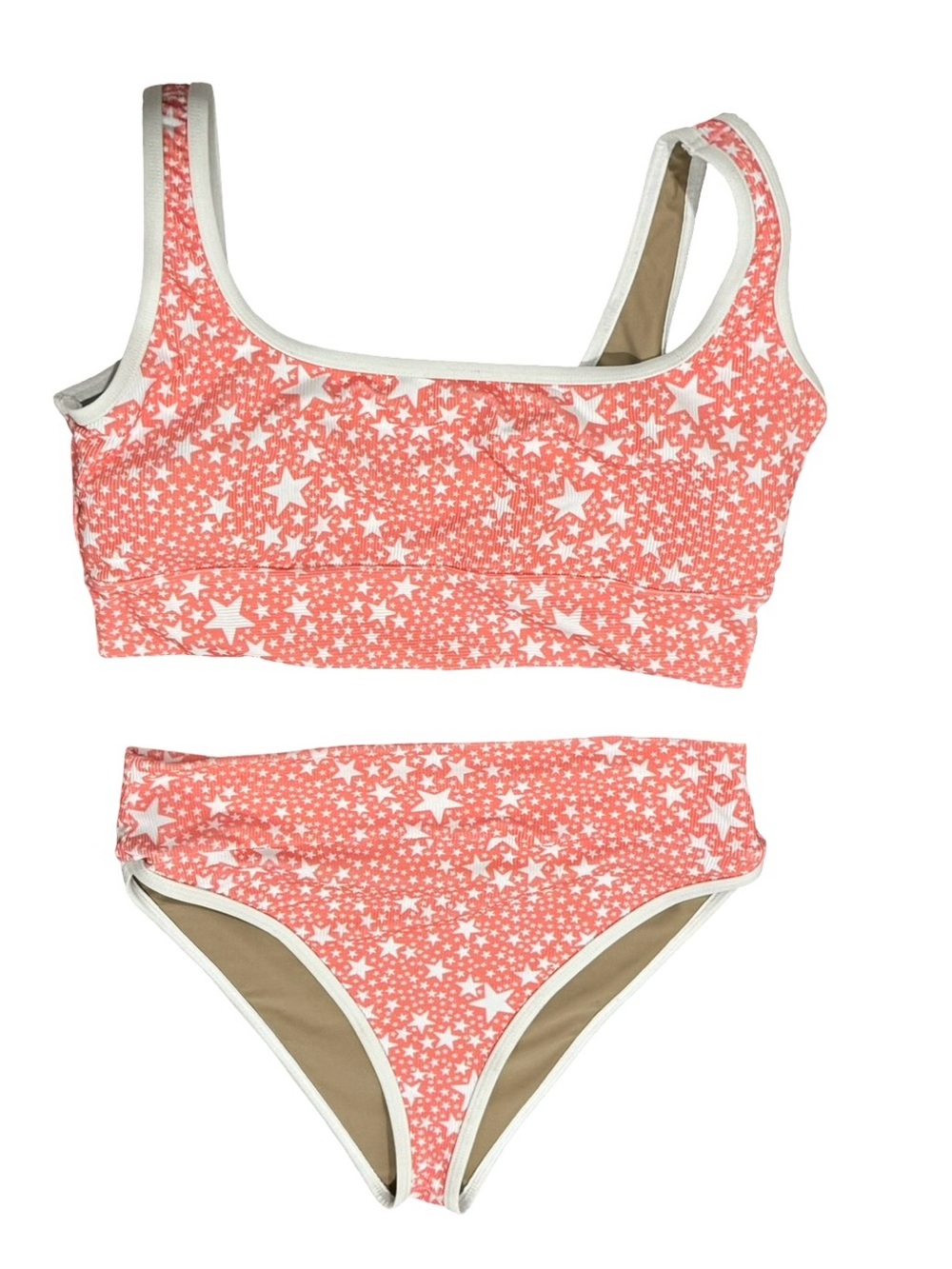 LainSnow Coral Star-Print Two-Piece Bikini